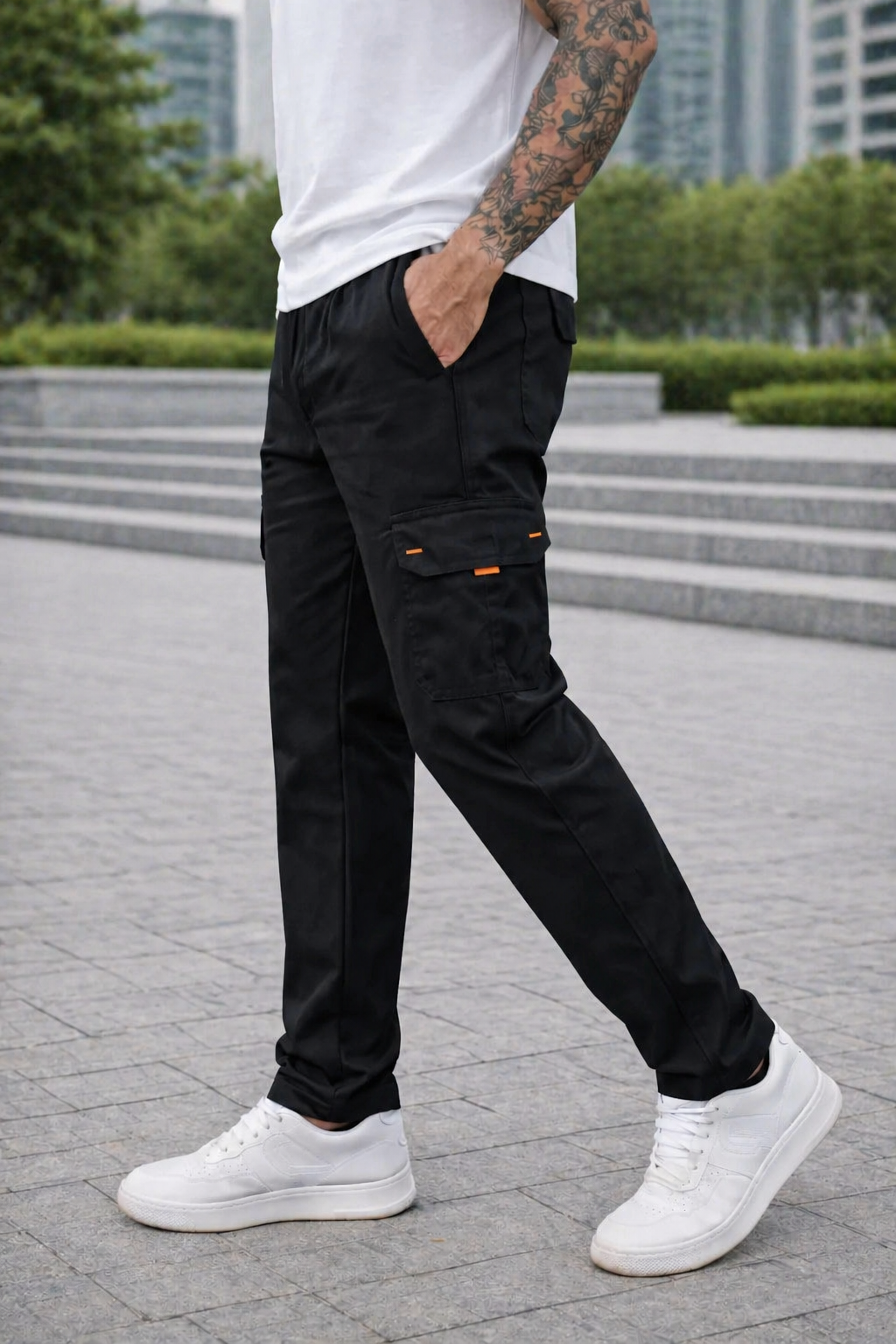 TACTICAL-COTTON CARGO-TROUSER-BLACK