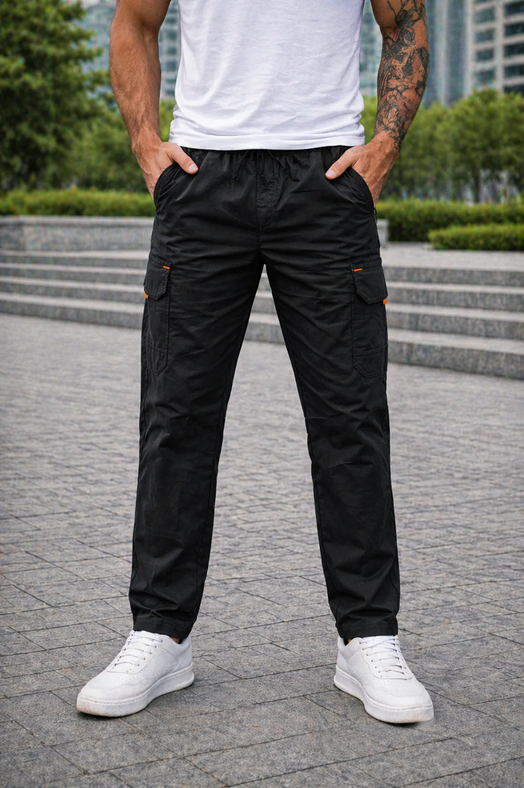 TACTICAL-COTTON CARGO-TROUSER-BLACK
